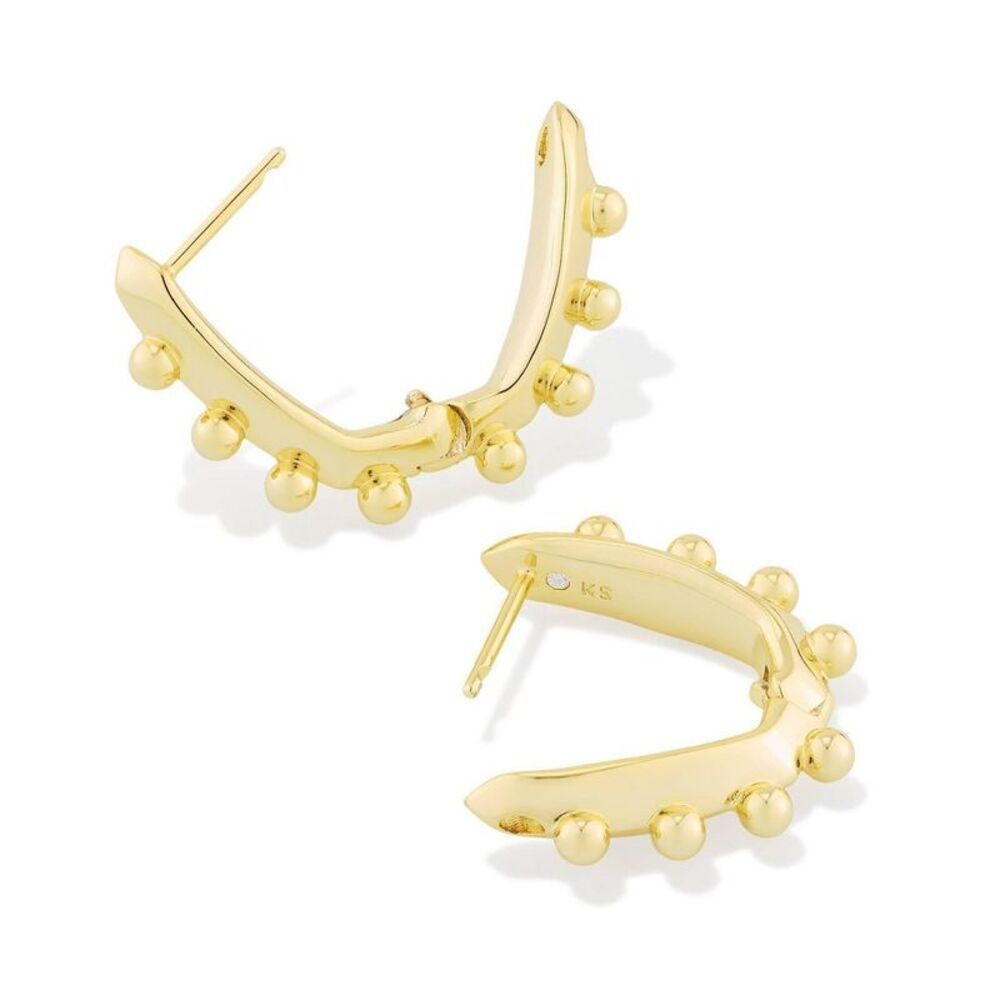 Emma Framed Huggie Earrings Gold 14K - Yellow/Gold Over Brass One Size